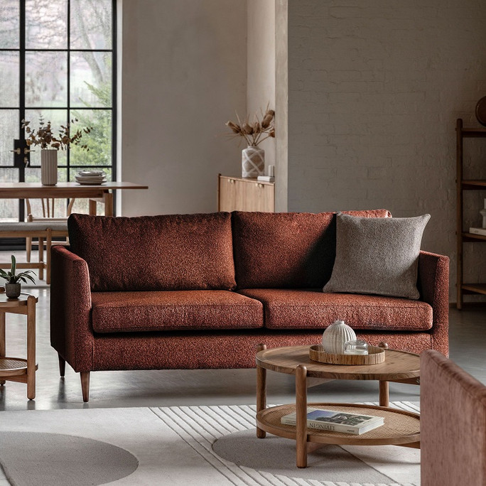 Gallery Direct Gateford Rust Fabric 3‑Seater Sofa – Modern Gallery Direct Gateford Rust Fabric 3‑Seater Sofa – Modern