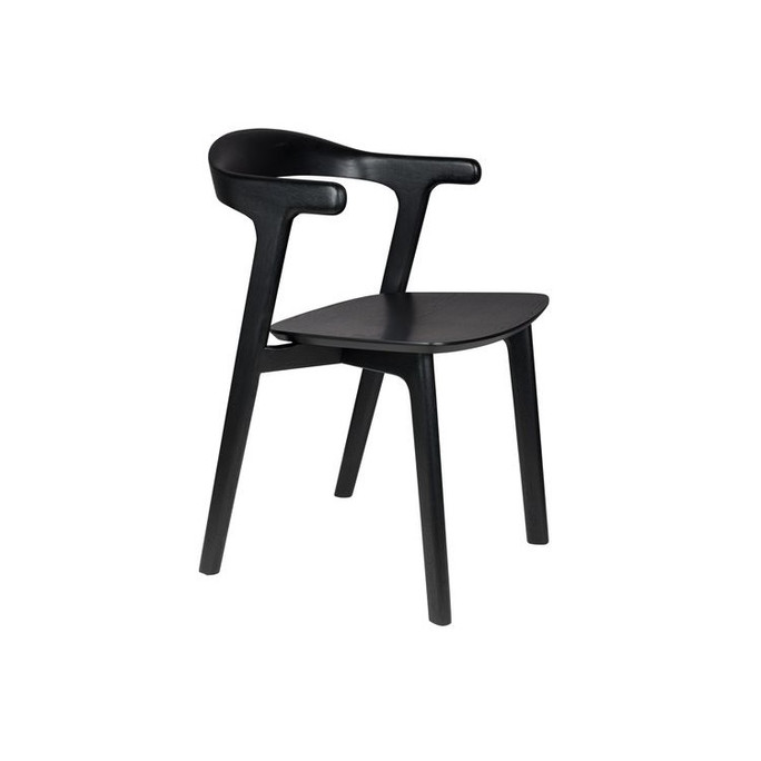 Black Dining Chair Round Back & Armrest Northwood