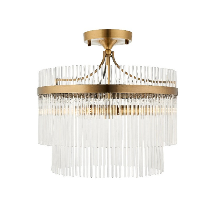 Gallery Direct Marietta Brass 3-Light Ceiling Light