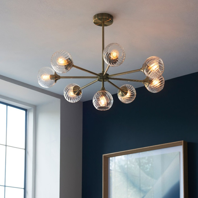 Gallery Direct Allegra Brass 8-Light Pendant Light