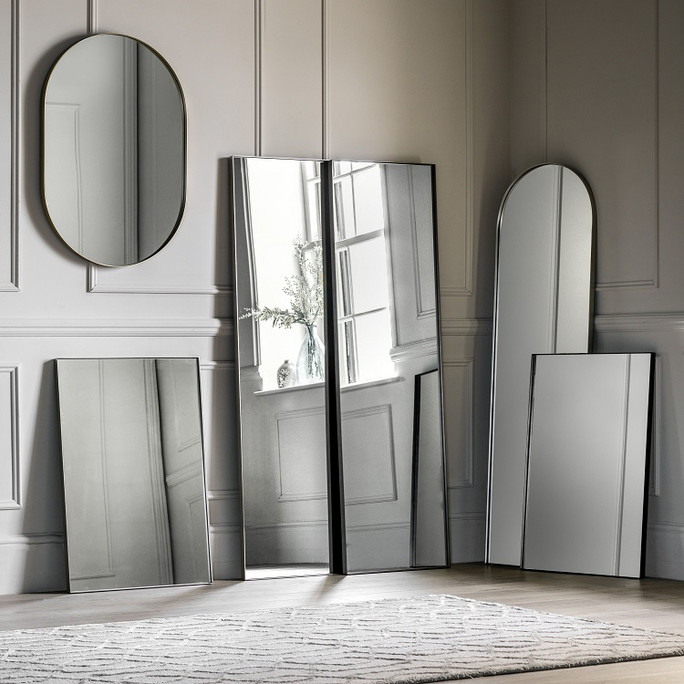 Gallery Direct Hurston Rectangular Wall Mirror – Black
