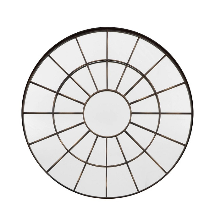 Gallery Direct Battersea Round Industrial Mirror – Bronze