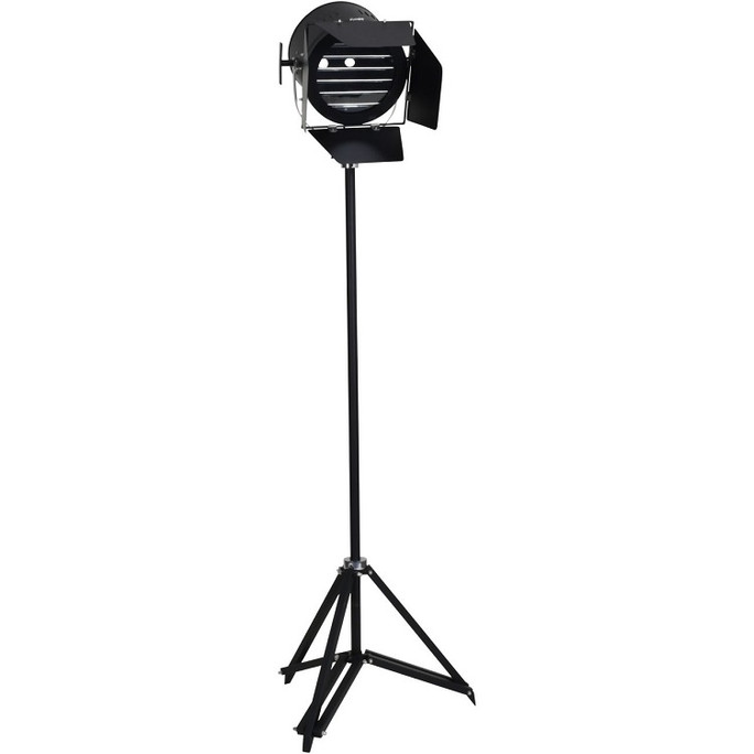 Libra Clarky Tripod Spotlight Floor Lamp Adjustable Black Iron H176cm