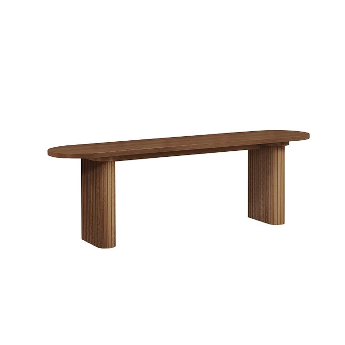 Dining Bench Walnut – Fluted, Japandi Rounded Design – Axel Dining Bench Walnut – Fluted, Japandi Rounded Design – Axel