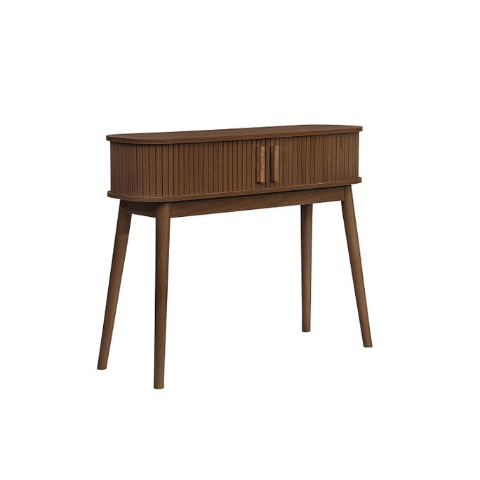Console Table Walnut– Fluted, Japandi Rounded Design – Axel Console Table Walnut– Fluted, Japandi Rounded Design – Axel