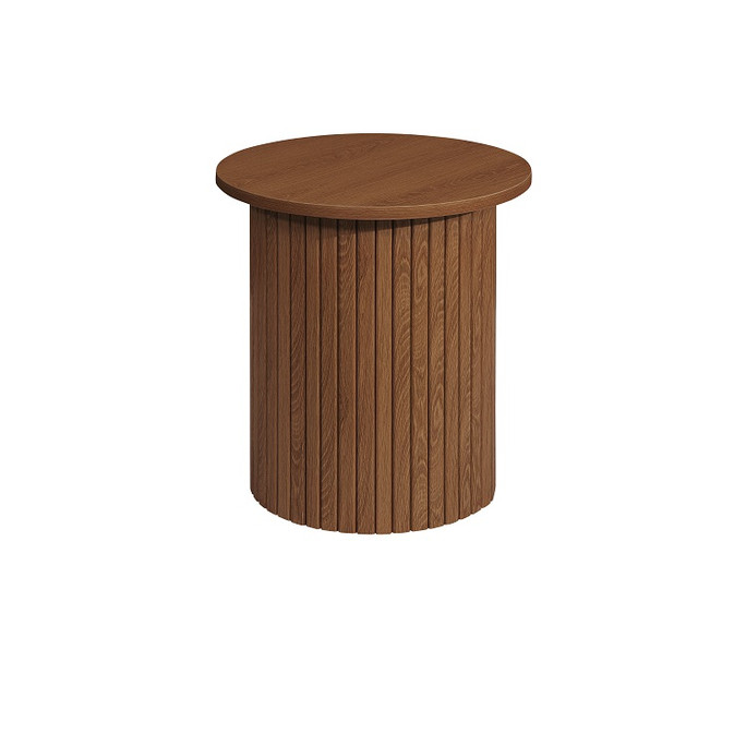 Fluted Side Table Walnut – Fluted, Japandi Rounded Design – Axel Fluted Side Table Walnut – Fluted, Japandi Rounded Design – Axel