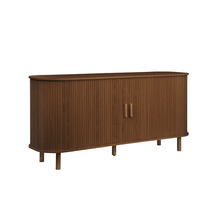 2 Door Fluted Sideboard Walnut – Fluted Oak, Japandi Rounded Design – Axel 2 Door Fluted Sideboard Walnut – Fluted Oak, Japandi Rounded Design – Axel