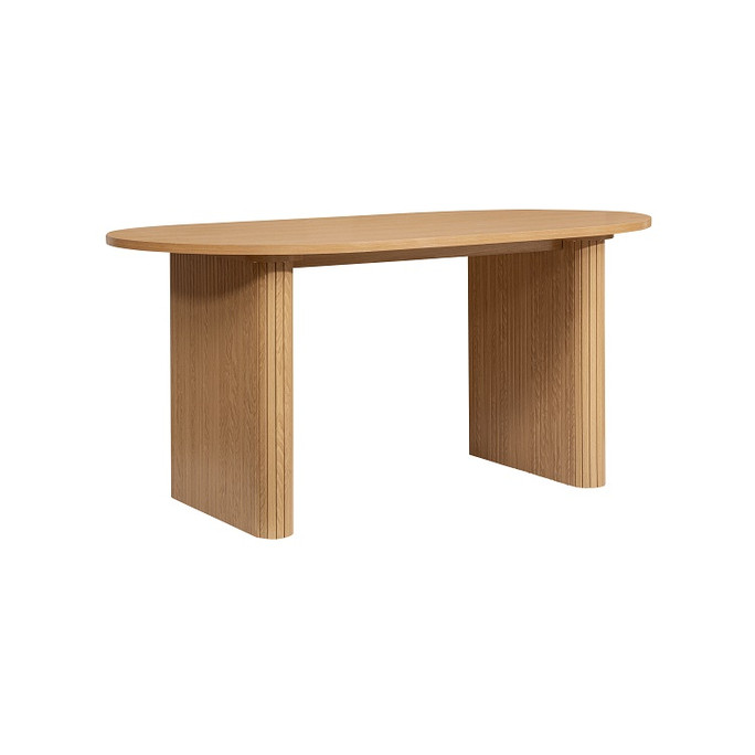 Oval Fluted Dining Table Oak – Fluted Oak, Japandi Rounded Design – Axel Oval Fluted Dining Table Oak – Fluted Oak, Japandi Rounded Design – Axel
