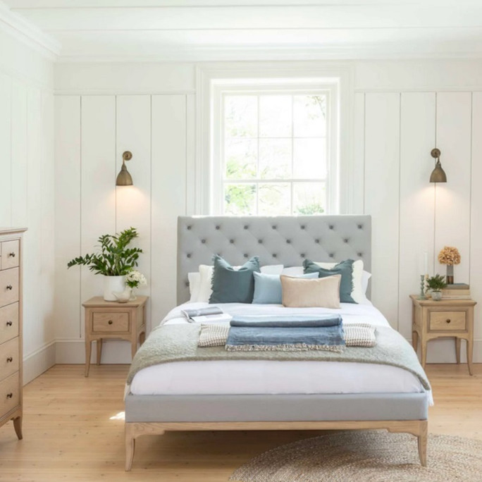 French Style Bed Willis & Gambier Toulon Oak Low End Bed – Grey