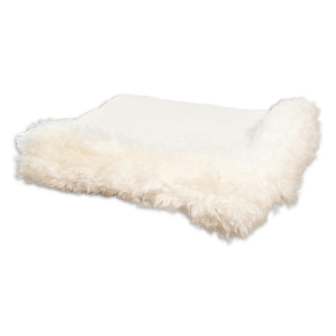 Native Natural Sheepskin Trimmed Blanket White – Natural Luxury