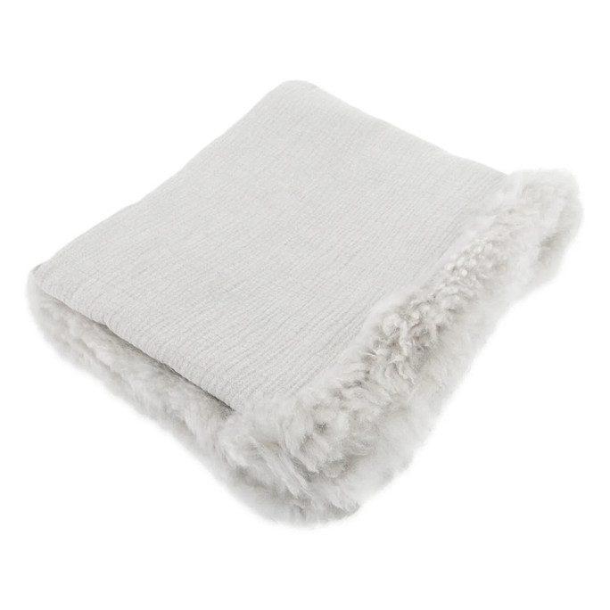 Native Natural Sheepskin Trimmed Blanket Grey Sheepskin – Natural Luxury