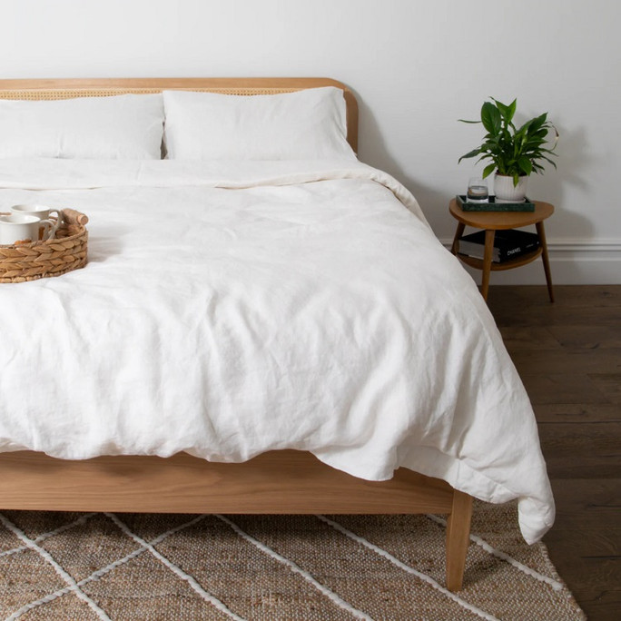 Native Natural Duvet / Quilt Cover White 100% Linen – Breathable & Hypoallergenic