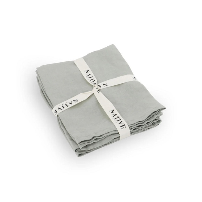 Native Natural Napkins (Set of 4) Stone 100% Linen – Natural Luxury