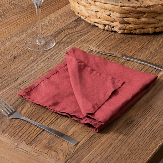 Native Natural Napkins (Set of 4) Red 100% Linen – Natural Luxury