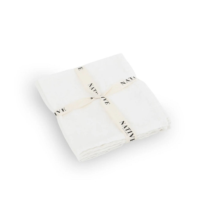 Native Natural Napkins (Set of 4) White 100% Linen – Natural Luxury Native Natural Napkins (Set of 4) White 100% Linen – Natural Luxury