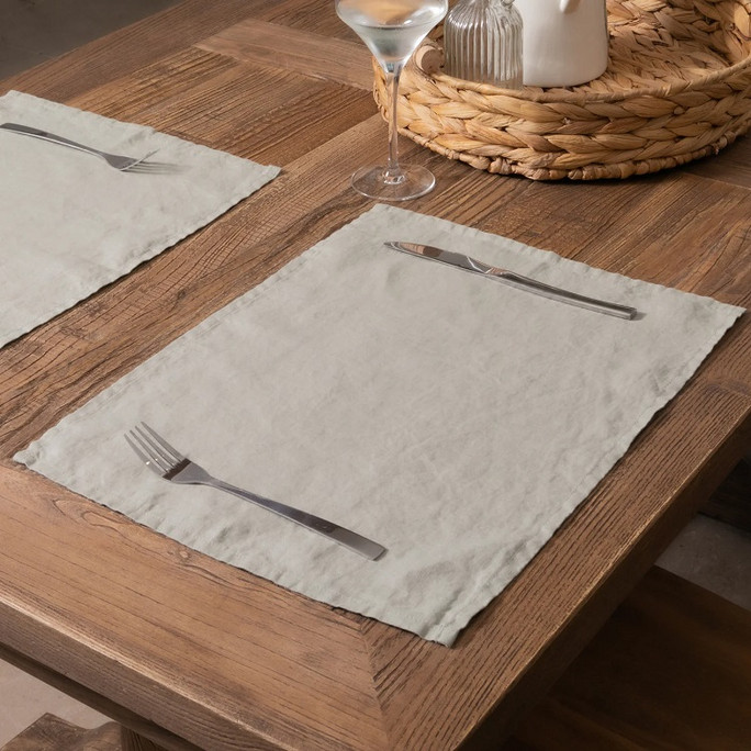 Native Natural Placemats (Set of 4) Stone 100% Linen – Natural Luxury Native Natural Placemats (Set of 4) Stone 100% Linen – Natural Luxury