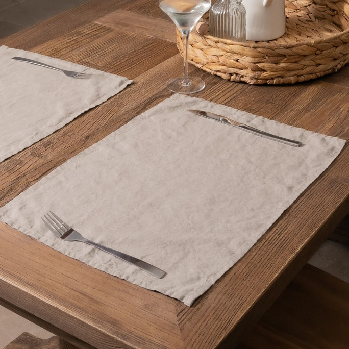 Native Natural Placemats (Set of 4) Natural 100% Linen – Natural Luxury