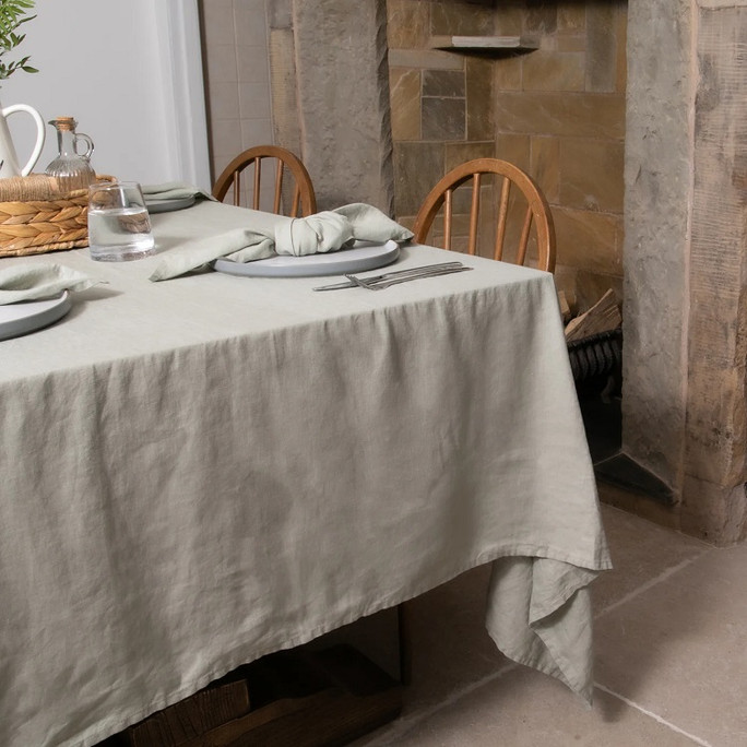 Native Natural Tablecloth Stone 100% Linen - Natural Luxury Native Natural Tablecloth Stone 100% Linen - Natural Luxury