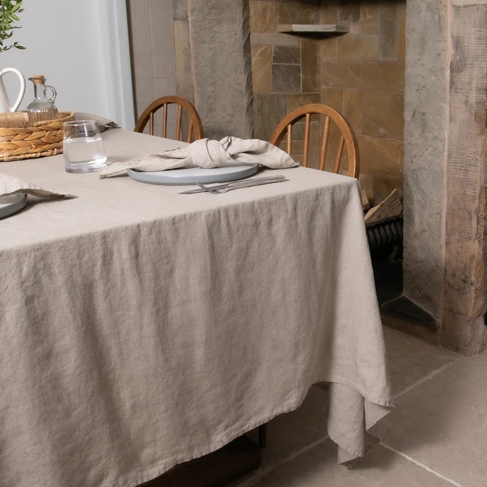 Native Natural Tablecloth Natural 100% Linen - Natural Luxury Native Natural Tablecloth Natural 100% Linen - Natural Luxury