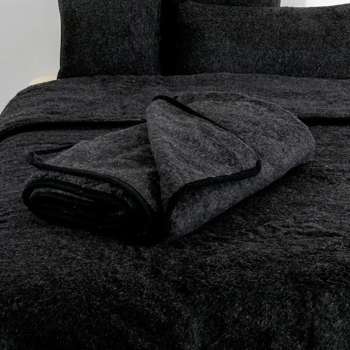 Native Natural Blanket Black Merino Wool