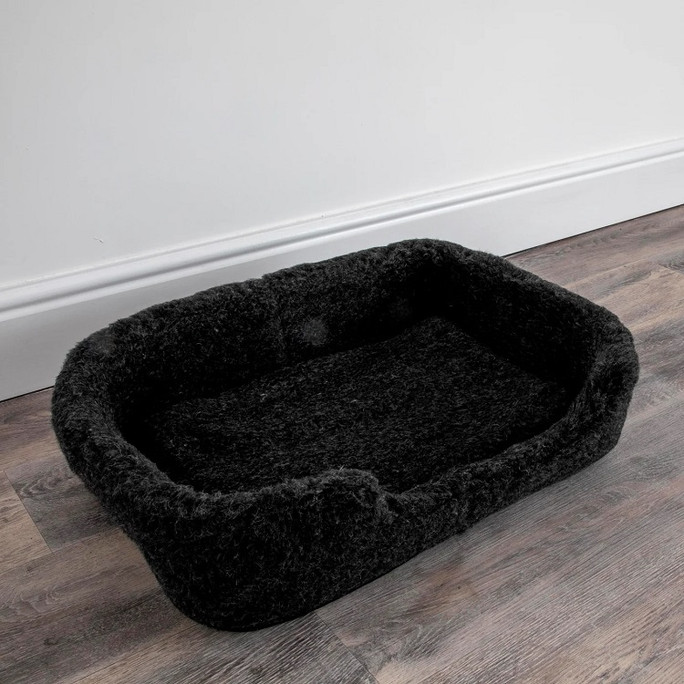 Pet Bed Black Merino Wool Pet Bed Black Merino Wool