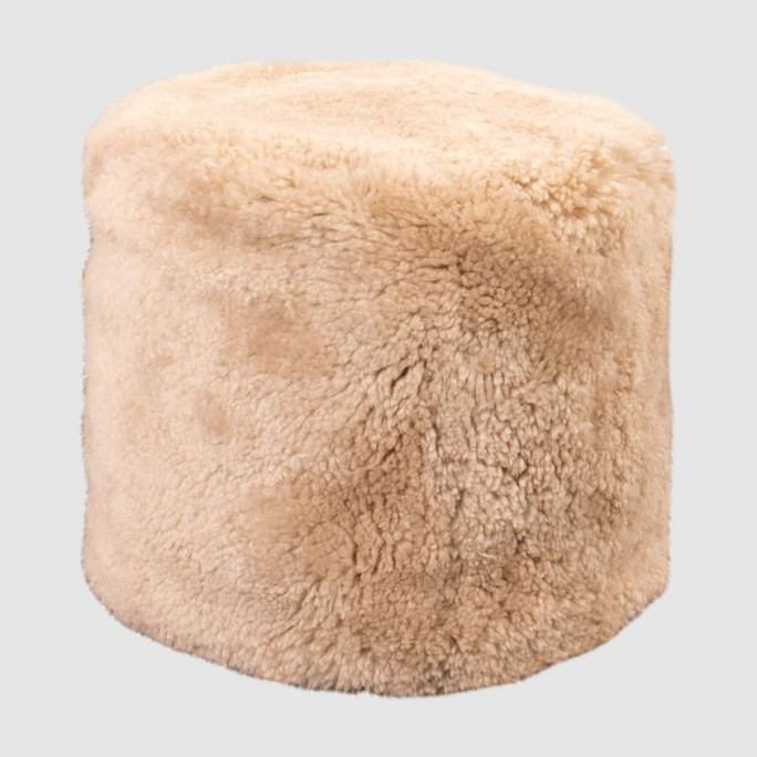 Cream Sheepskin Pouf – Natural Luxury