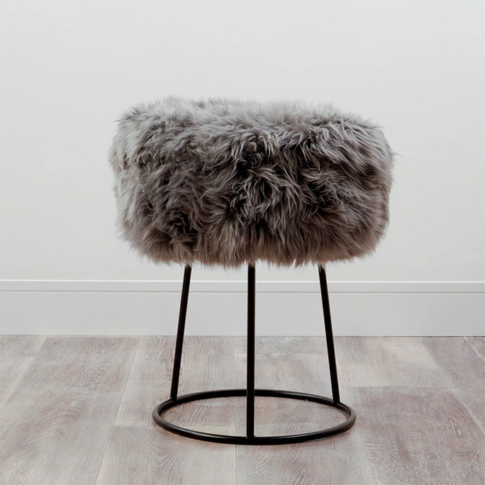 Native Natural Sheepskin Stool Grey Sheepskin – Natural Luxury