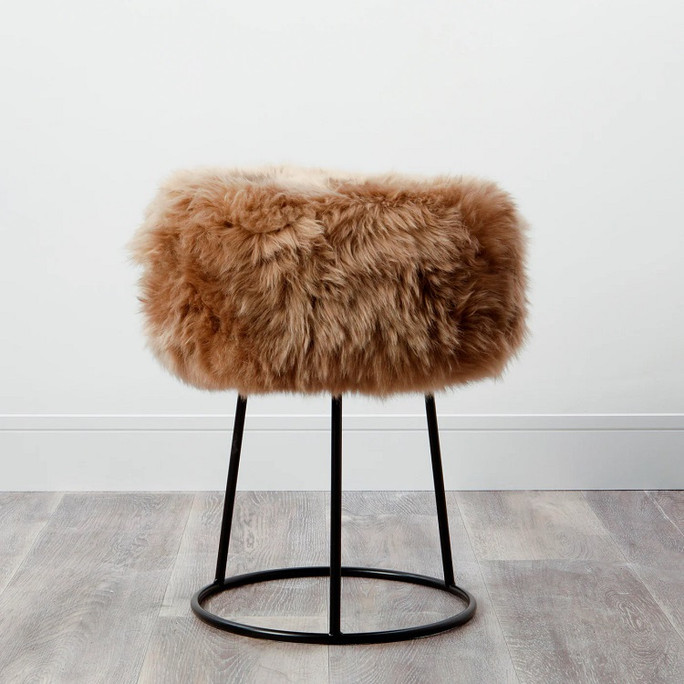 Native Natural Sheepskin Stool Light Brown Sheepskin – Natural Luxury