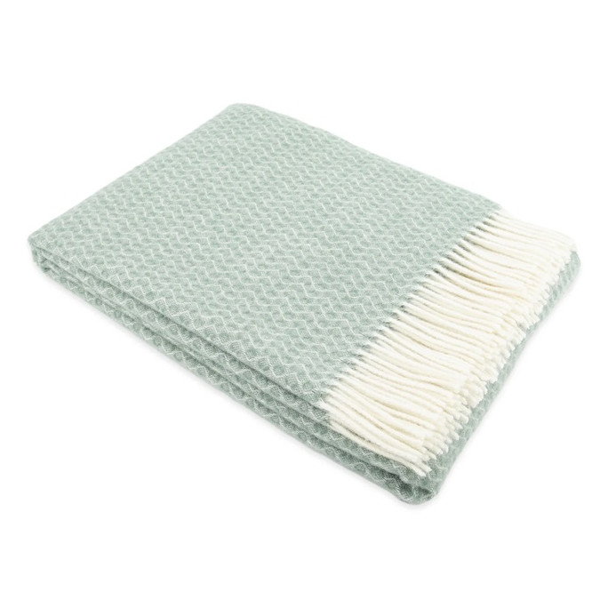 Wool Blanket Green Hoop Pattern