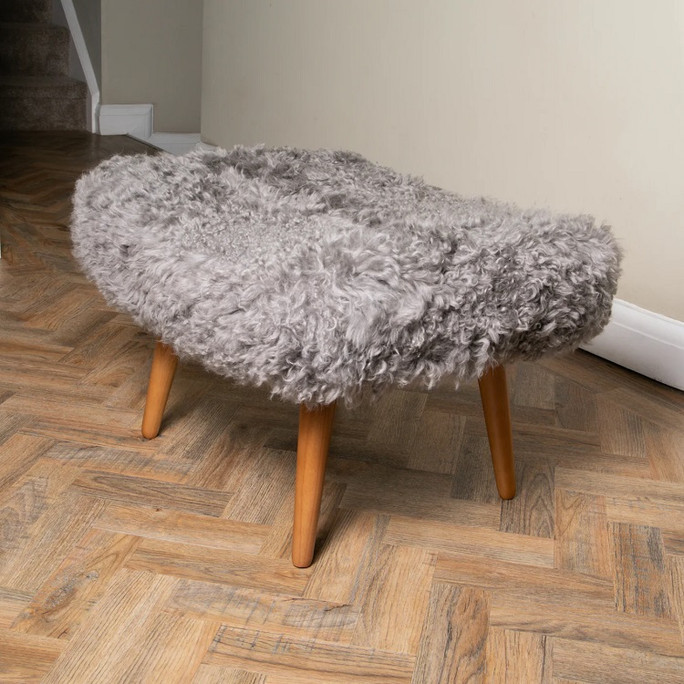 Native Natural Sheepskin Grey  Stool Sheepskin – Natural Luxury