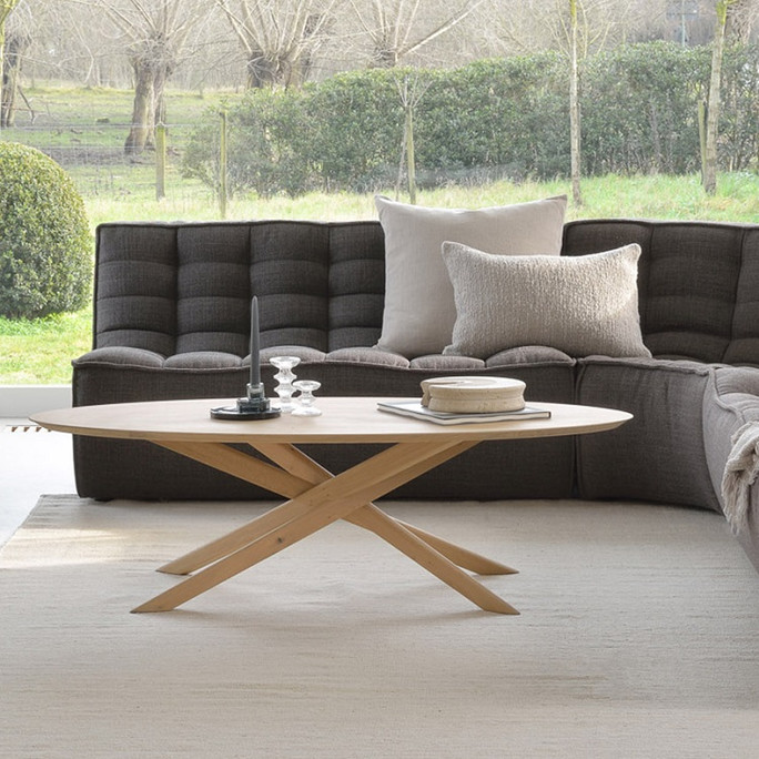 Ethnicraft Mikado Oak Oval Coffee Table Ethnicraft Mikado Oak Oval Coffee Table