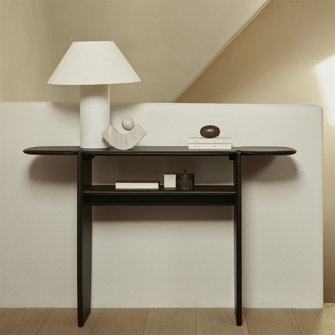 Ethnicraft Dark Wood Medium Console Table PI - OUTLET Ethnicraft Dark Wood Medium Console Table PI - OUTLET