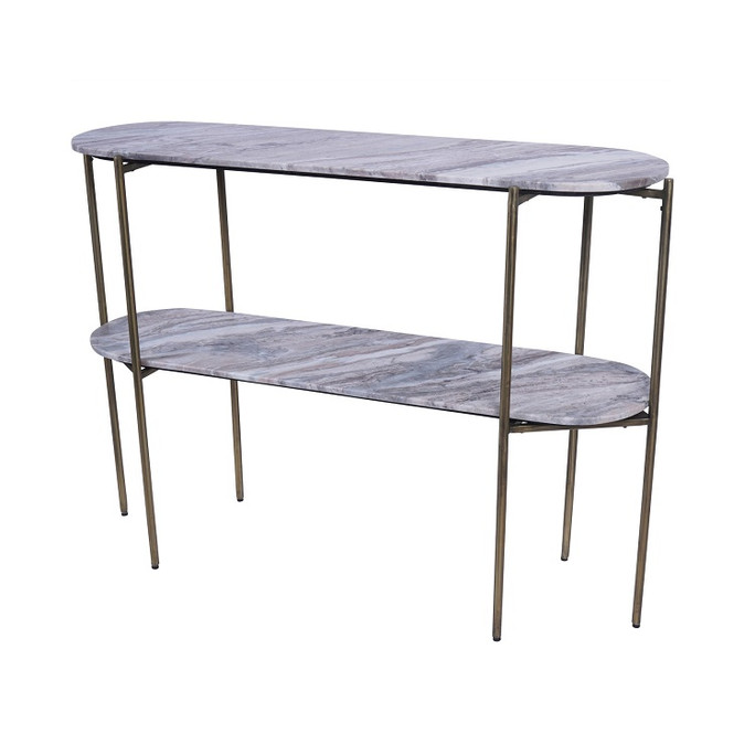 Libra Toronto Marble Top & Base Console Table – Grey Marble Antique Brass 111×33×79cm Libra Toronto Marble Top & Base Console Table – Grey Marble Antique Brass 111×33×79cm