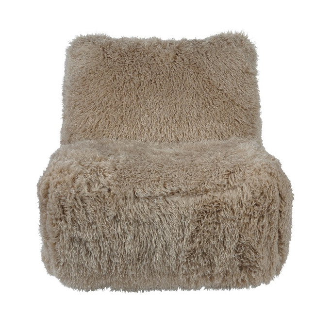 Libra Wallace Faux Sheepskin Occasional Chair on Swivel Base – Natural 85×92×83cm