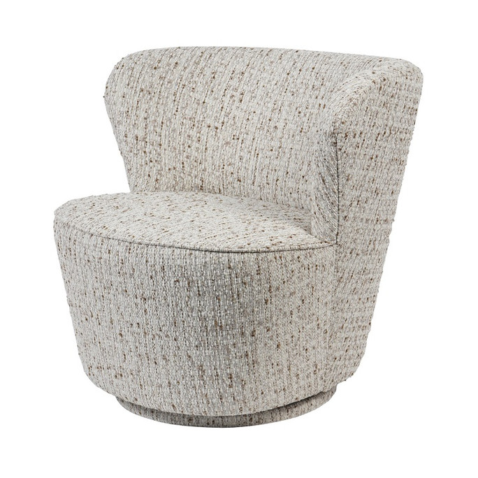 Libra Roehampton Textured Slub Swivel Chair – Natural 76×74×71.5cm