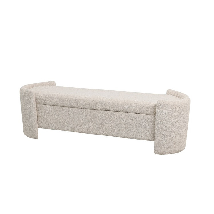 Libra Waverley Storage Bench – Cream Bouclé 160×49×48cm