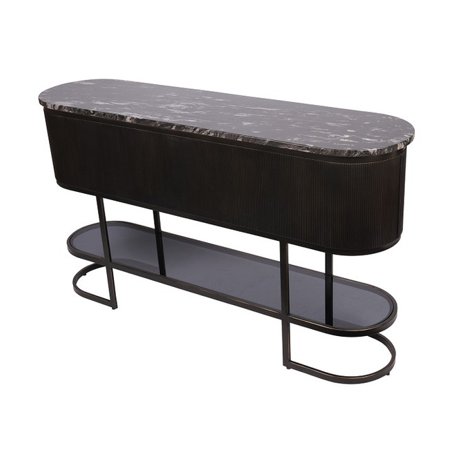 Libra Belvedere Black Console Table – Markino Marble & Glass 140×35.5×78cm