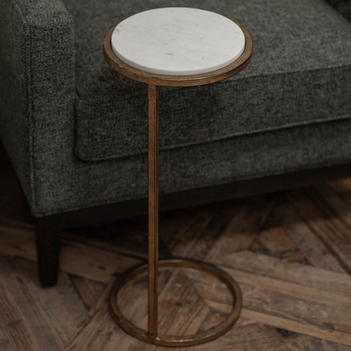 Iota Accent Table – White Banswara Marble Iota Accent Table – White Banswara Marble