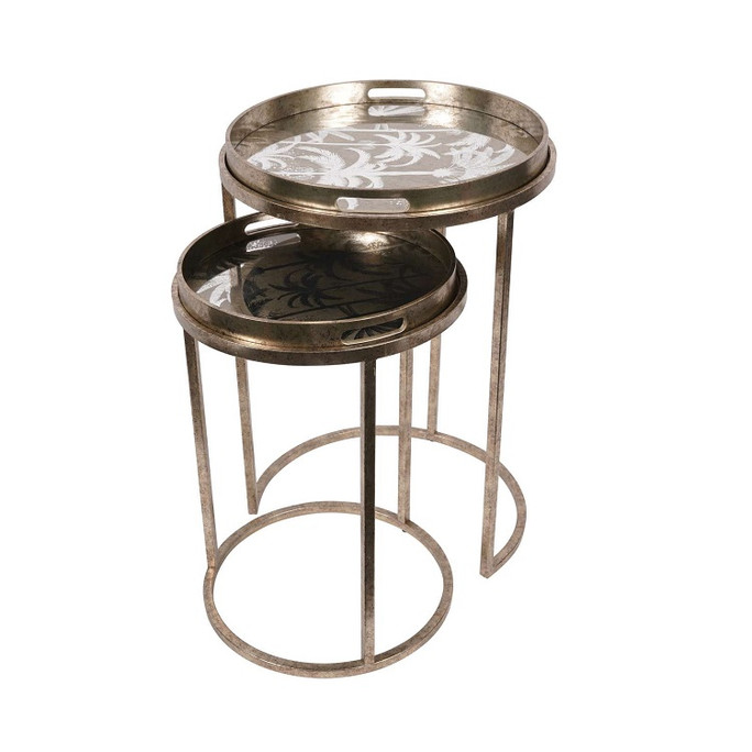 Palm Tree Set of 2 Side Tray Tables Palm Tree Set of 2 Side Tray Tables