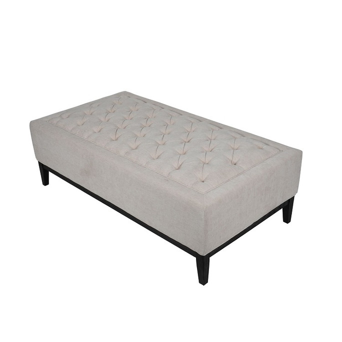 Theodore Buttoned XL Ottoman in Ivory Fabric 140×75cm Theodore Buttoned XL Ottoman in Ivory Fabric 140×75cm