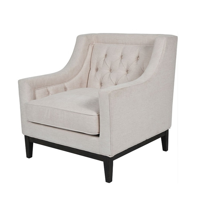 Theodore Buttoned Armchair, Ivory Fabric – The Libra Company Theodore Buttoned Armchair, Ivory Fabric – The Libra Company