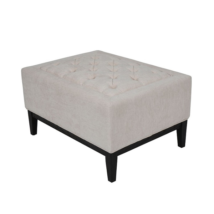 Theodore Buttoned Stool 81x61cm, Ivory Fabric – The Libra Company Theodore Buttoned Stool 81x61cm, Ivory Fabric – The Libra Company