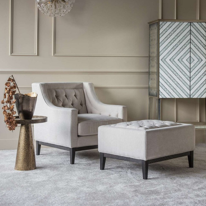 Theodore Buttoned Stool 81x61cm, Ivory Fabric – The Libra Company Theodore Buttoned Stool 81x61cm, Ivory Fabric – The Libra Company