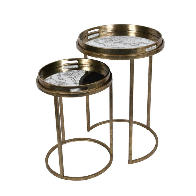 Constellation Map Set of 2 Side Tray Tables, Antique Gold – The Libra Company