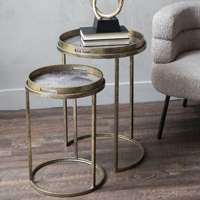 Vienna Antique Gold Atlas Set of 2 Side Tray Tables – The Libra Company Vienna Antique Gold Atlas Set of 2 Side Tray Tables – The Libra Company