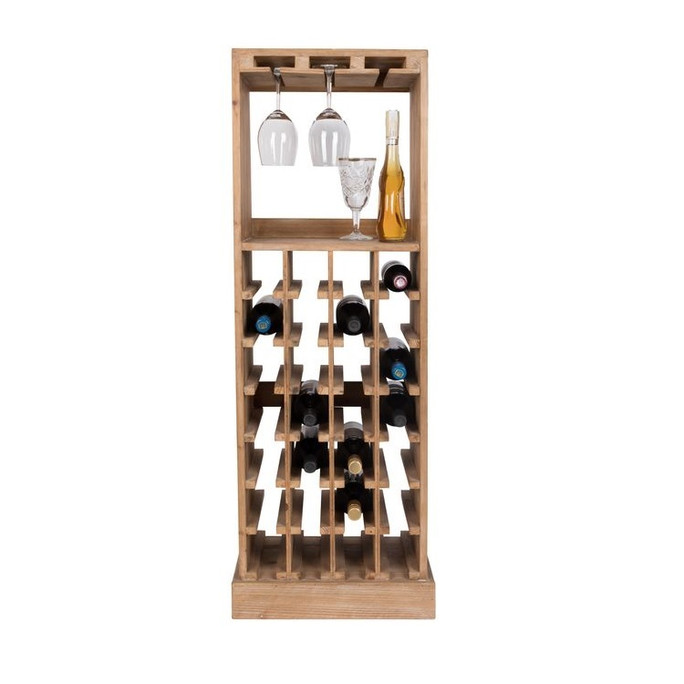 Vintage Wood Wine Rack Cabinet - Claude