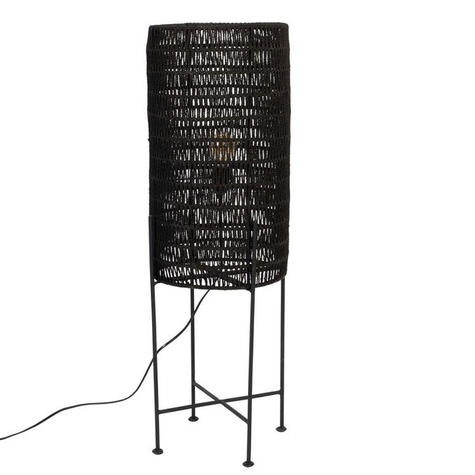 Black Jute String Shade Cylinder Floor Lamp Kari