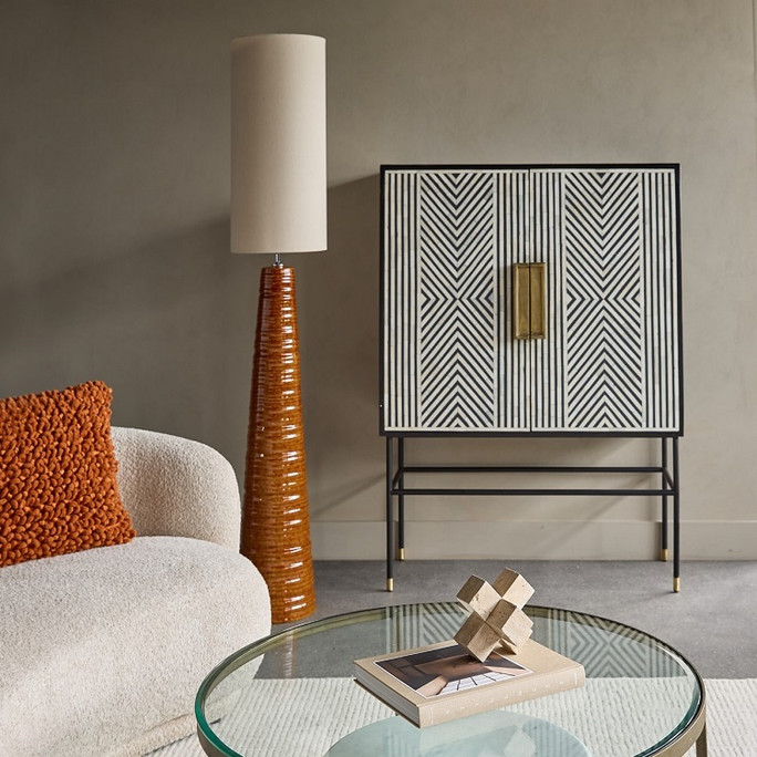 Tivoli Tall Ceramic Floor Lamp Terracotta with Shade