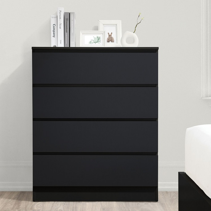 Oslo Chest of 4 Drawers Black, Scandi