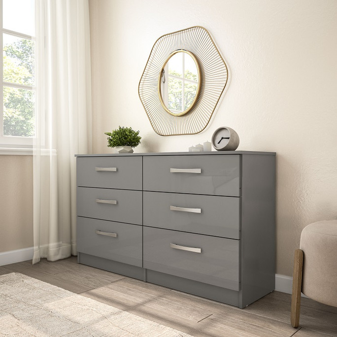 Lynx Chest of 6 Drawers Grey